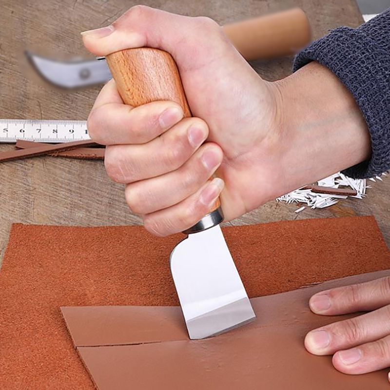 Märke bok trä färg handtag skarpt läder pyssel kniv, läder skärande handarbetsverktyg
