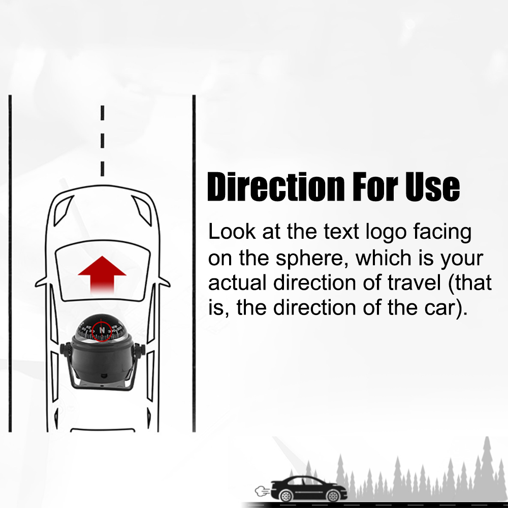 12V Nautical Compass Navigation Positioning Waterproof LC550 Boat Compass With Electronic LED Light 360°rotating