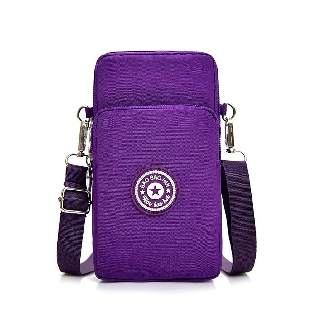 Platz Vertikale Telefon Tasche frauen Umhängetasche Multifunktionale Sport Arm Einzelnen Schulter Crossbody Hängenden Hals Geldbörse Mini Tasche: Purple