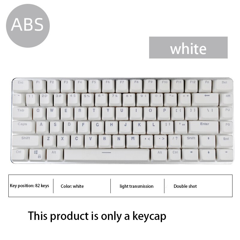 82 tasten Doppel Schuss OEM Profil Keycap Rosa Blau Orange Weiß Farbe Passenden Geeignet Für AK33 für Mechanische Tastatur: Weiß