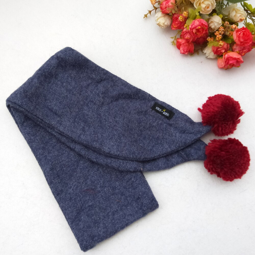 Écharpes Triangle en laine pour enfants hiver garçons et filles mignon petits châles enfant bébé enfants enveloppes en Viscose douce: Marine Bleu