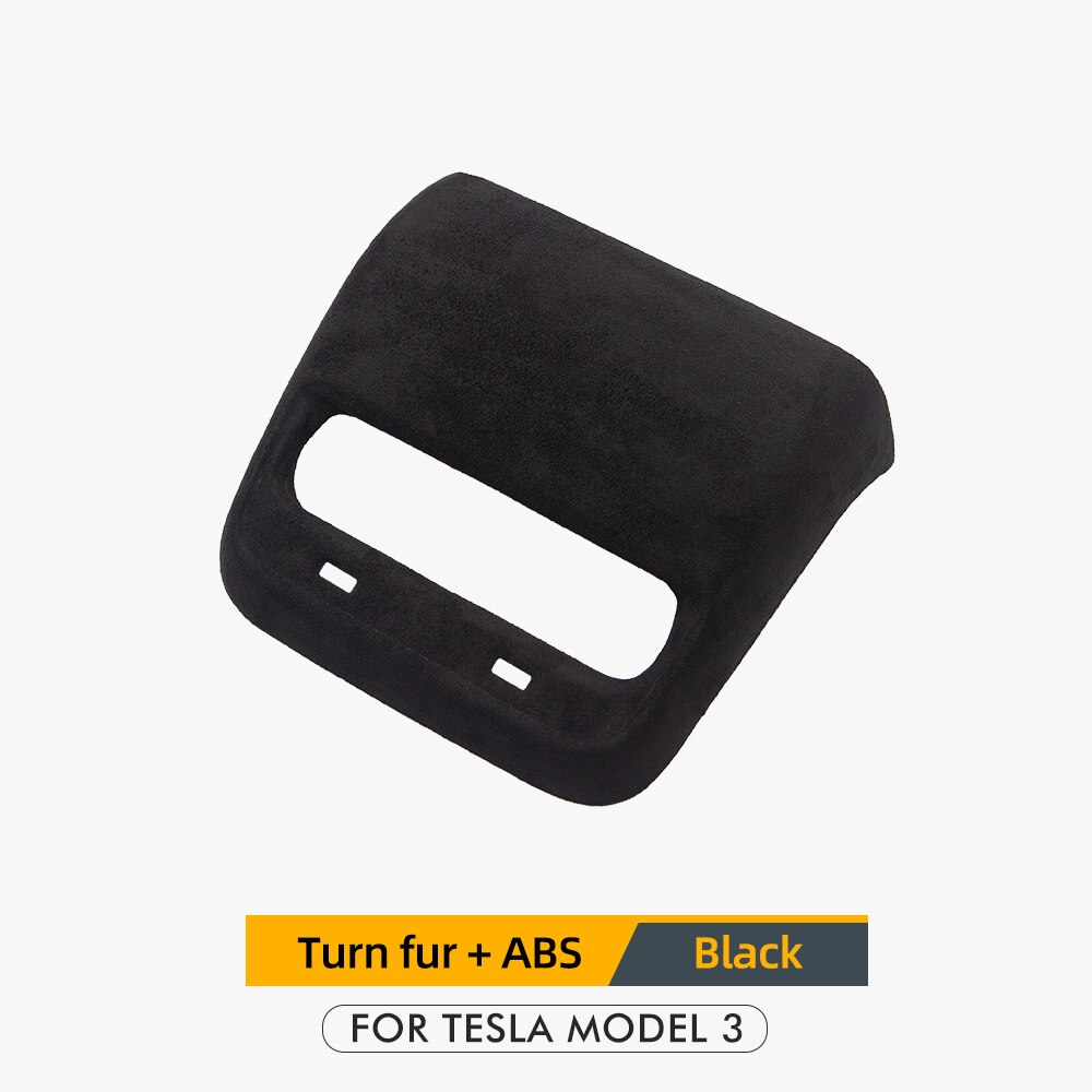 Heenvn ModelY Model3, protección Interior para Tesla Model 3, accesorios, tapa trasera de ventilación de escape de piel para Tesla Y Car Three: Black