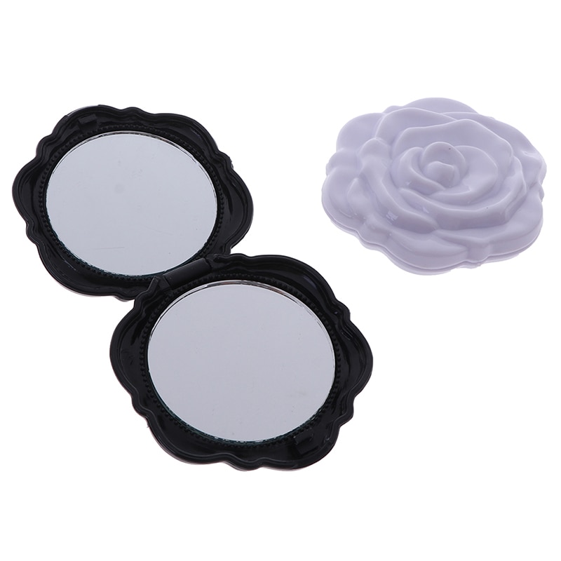Double Side Make Up Mirror Mini Rose Flower Make Up Mirror Compact Portable Girls Pocket Mirror Unique