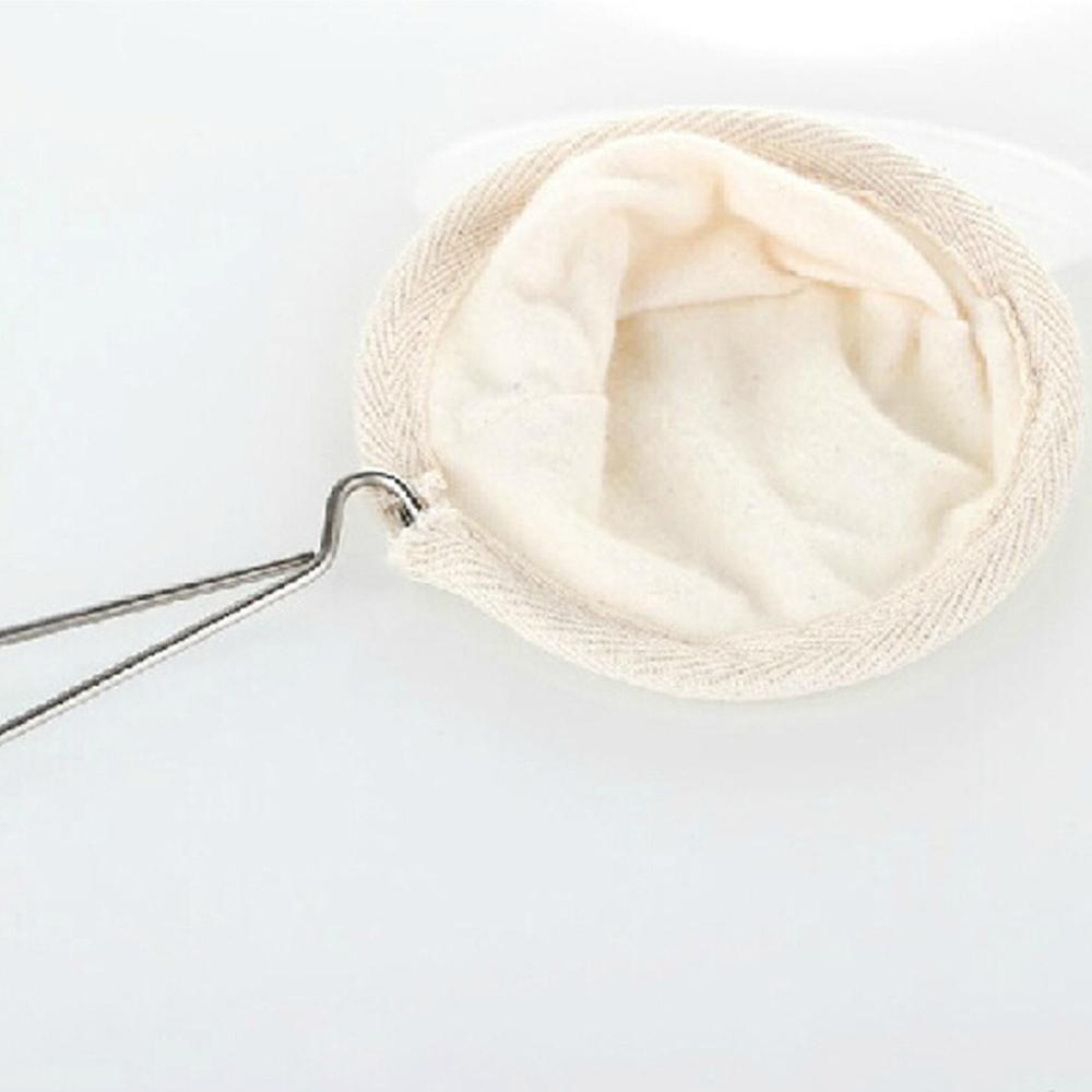 Reusable Coffee Filter Bag Stainless Steel Handle Flannel Cloth Strainer Dropping Pot Mesh Coffee Tools Tea Filter