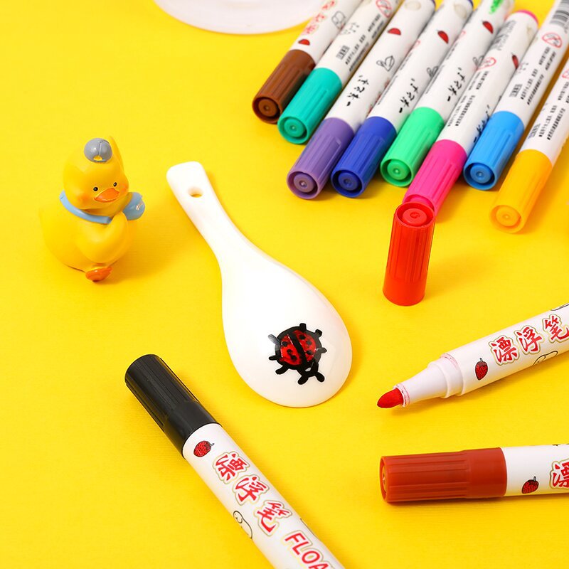 8/12 kleuren magisch water drijvende student schilderborstel whiteboard markers pen schorsing kinderen educatief schilderpen speelgoed