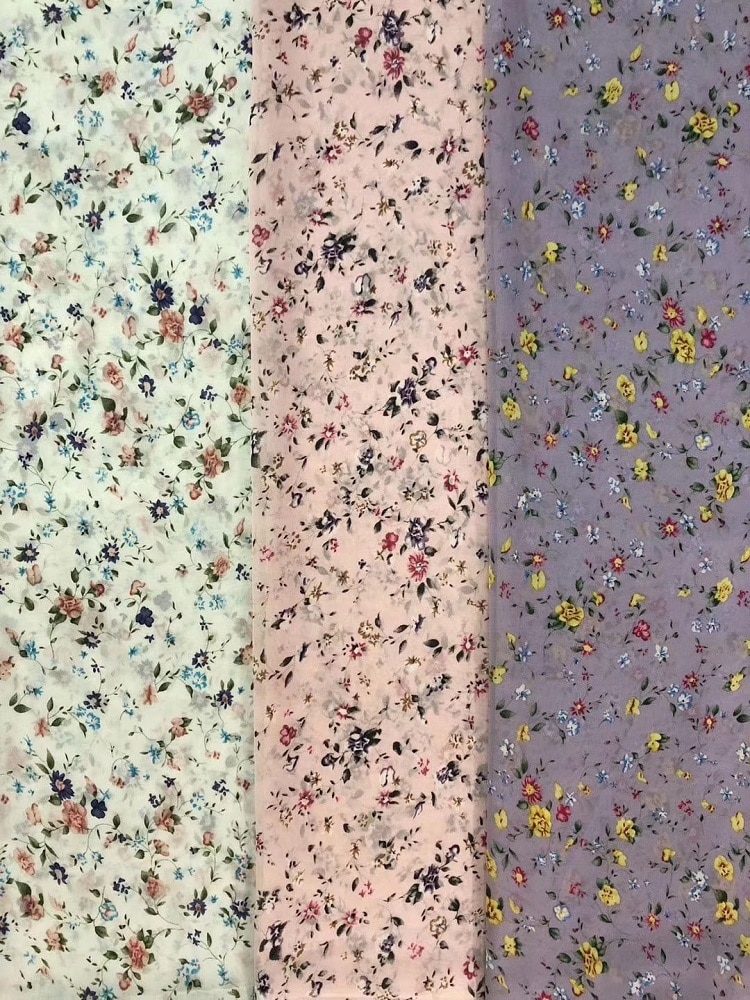 Tela de gasa con cuentas de 150cm de ancho, patrón de flores que se puede ver a través para falda, traje, diadema, CH-0068