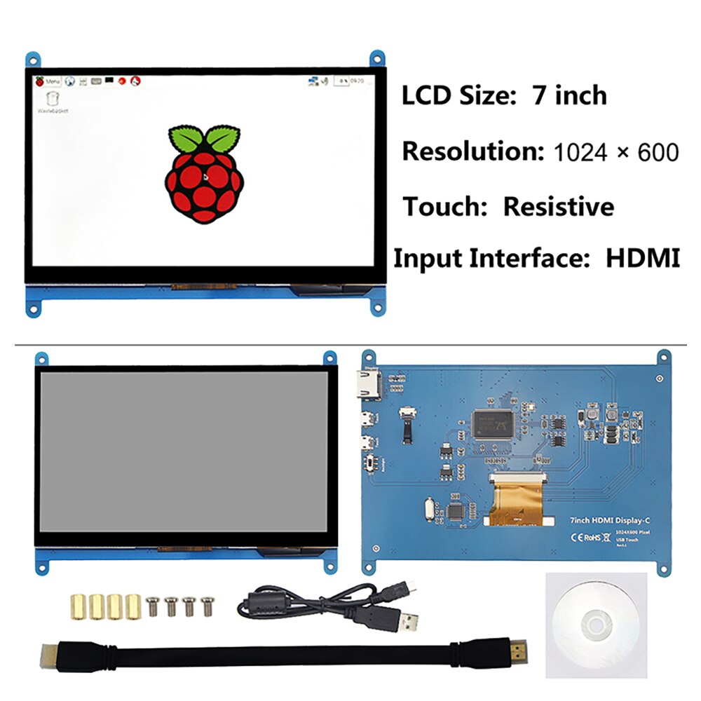 ITINIT R58 Raspberry Pi 4 Model 3B 3B+ Touch Screen 3.5/5/7 inch LCD Module Resistive/Capacitive Display Monitor Touch Panel