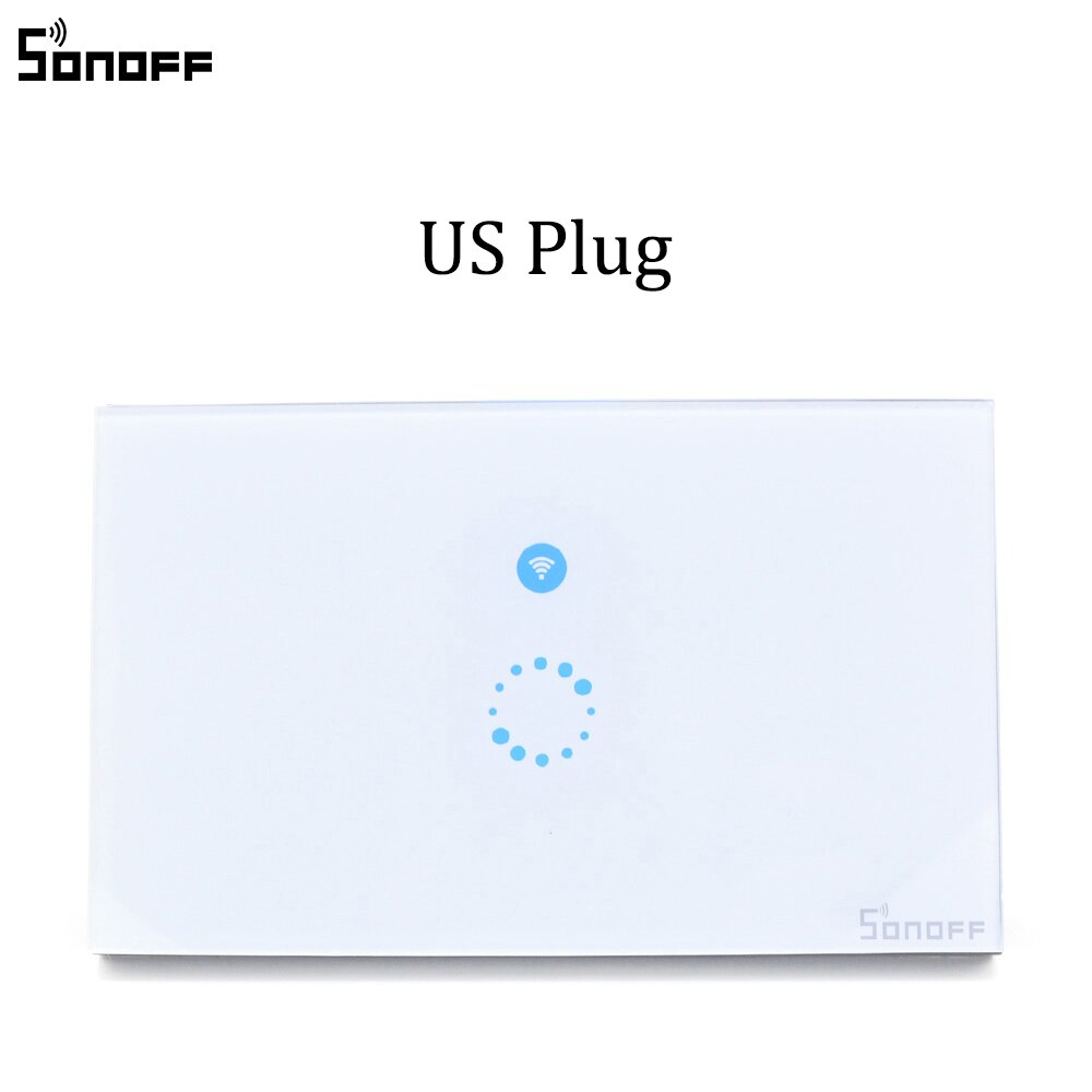 Sonoff Touch EU US Plug Wifi Wall Touch Light Switch Glass Touch Panel Lamp Bulbs LED Lights Switch Works With Alexa Google Home: US Plug