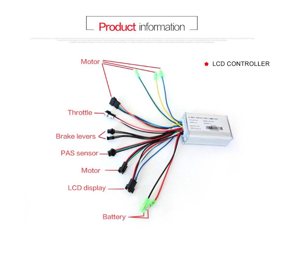 36V 48V Electric Bike Controller 14A 20A 25A 28A for Electric Motor Power 250W 350W 500W 800W 1000W 1500W DC Controller Ebike