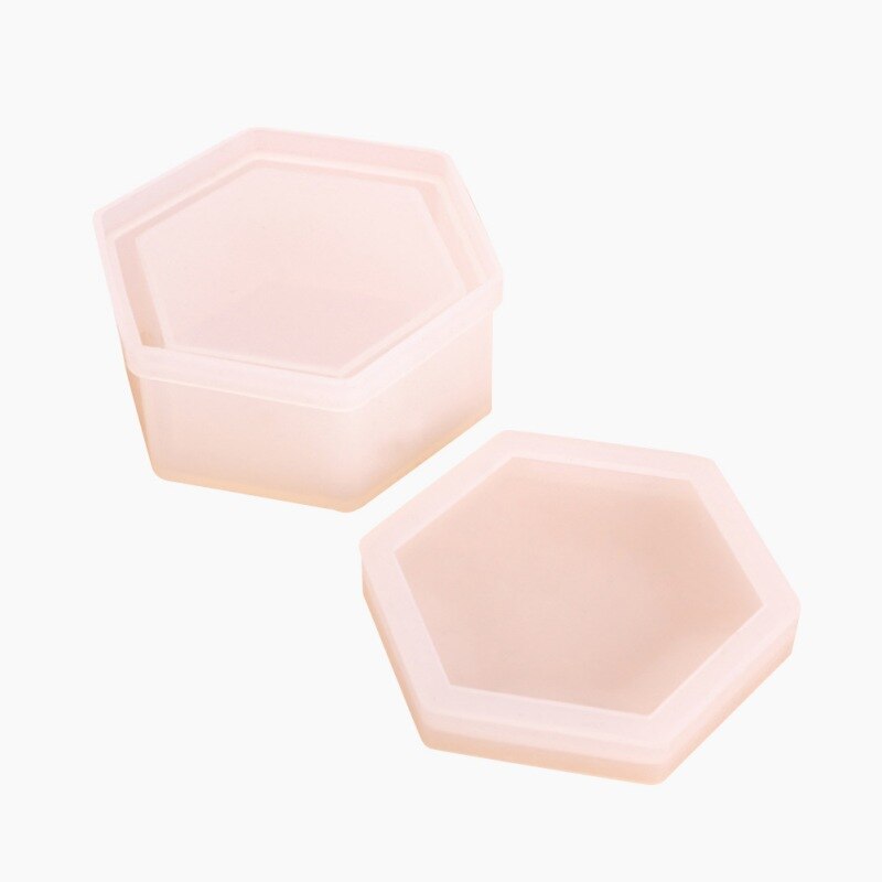 Sekskantet opbevaringsboks epoxy skimmel krystal bordplade dekoration blomme blomstre firkantet rund silikone skimmel-rund ..