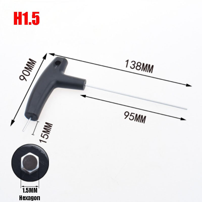 1PCS Allen Key Hex Wrench T Handle Flat Ball Spanner Double-End Hex Screwdriver Set For Auto Bike Motorycle ReapairT-wrench: H1.5