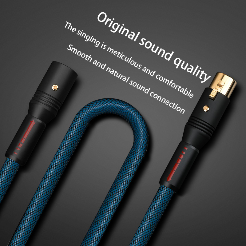 Cavo xlr hi-fi per amplificatore, con nucleo occ placcato argento di alta gamma e connettore 2 bilanciato maschio-femmina a 3 pin, cavo audio professionale.