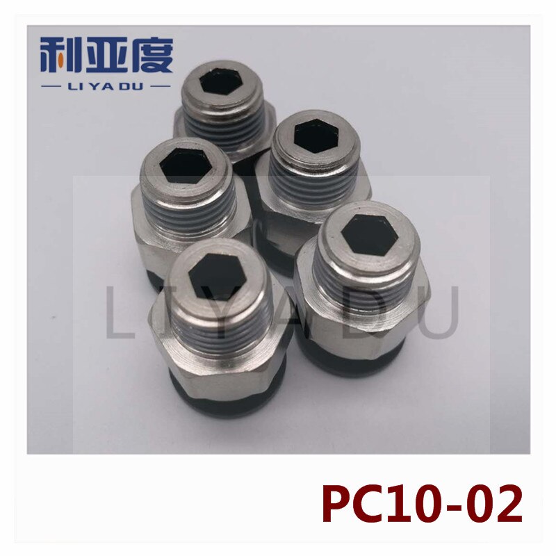10PCS / lot PC10-02 10mm to 1/4" Black/White/fast joint / pneumatic connector / copper connector / thread