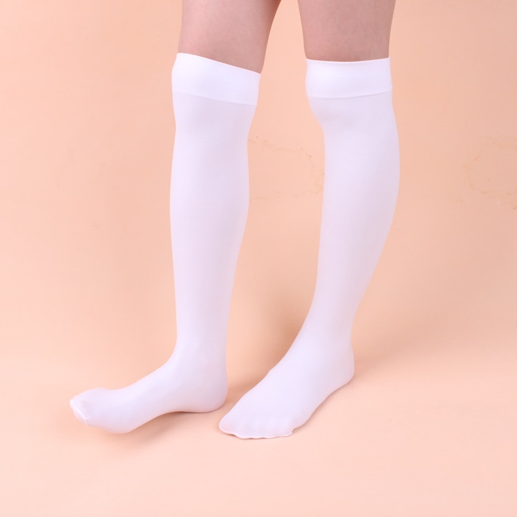 Børns sommer hvid farve over knæet sok nylon sokker børn drenge piger knæstrømper sokker student ensartede sokker skolestrømper