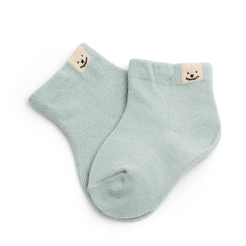 Chaussettes de printemps et automne pour enfants, chaussettes de dessin animé, couleur unie, pour bébés, garçons et filles, en coton, pour -né de 0 à 1 an: 4