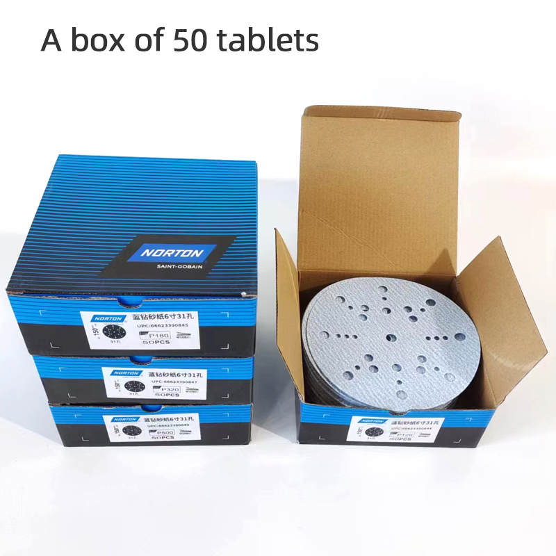 Us norton saint-gobain 6- tum keramiskt sandpapper bil trä metall slipning slipmedel torrt sandpapper