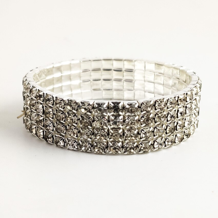 Accessoires Vol Diamanten Armband Voor Vrouwelijke Geïnspireerd Charms Armband Vrouwen Bridal Wedding Fine Jewelry: 5 row