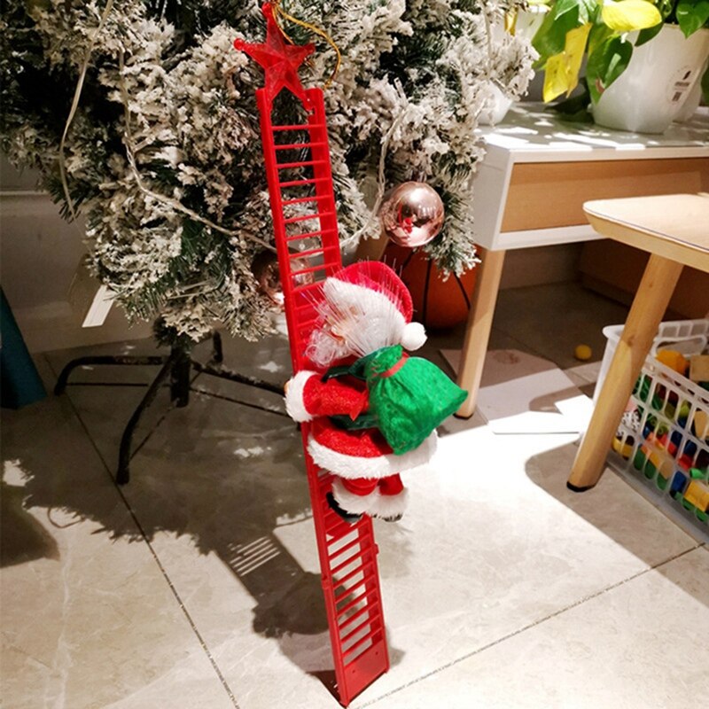 Grappige kerst klimmende kerstman kinderen