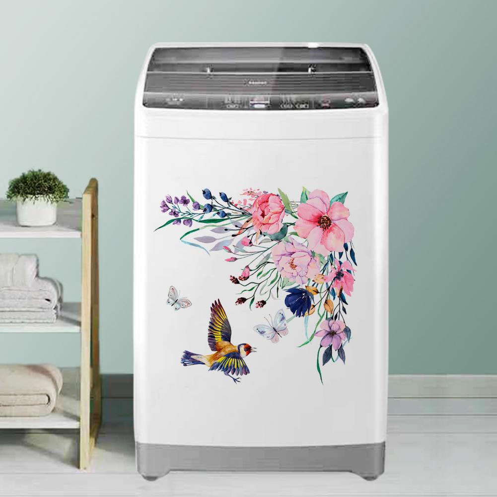 1 Set Decorative Toilet Sticker Toilet Stickers Vivid Wall Sticker Easy Use PVC Decal Self-adhesive Flower Wall Fridge Decal