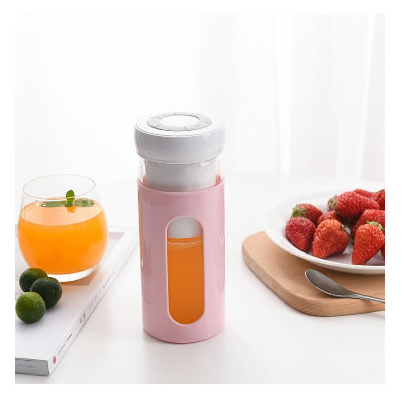300ml portable glass juicer small household juicer cup mini electric fruit juice machine freshly squeezed