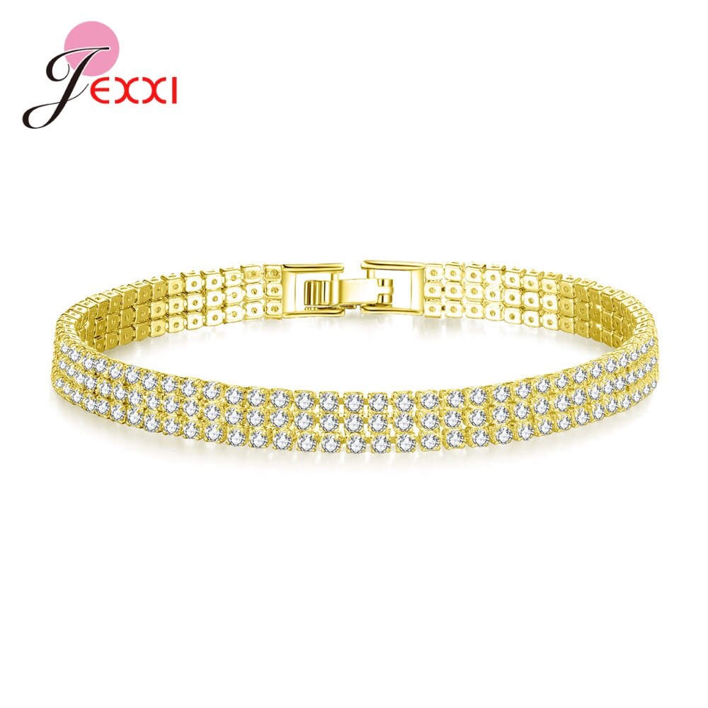 Sólido 925 prata esterlina brilhante zircônia cúbica tênis pulseira pulseira para o casamento feminino moda jóias aniversário por atacado: 903-J