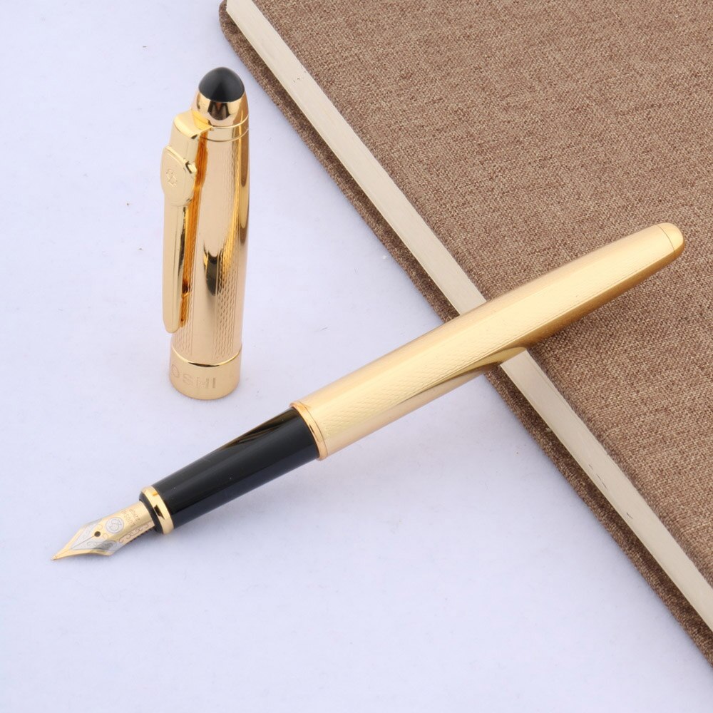 CHOUXIONGLUWEI classique école métal pistolet gris doré vague étudiant stylo plume