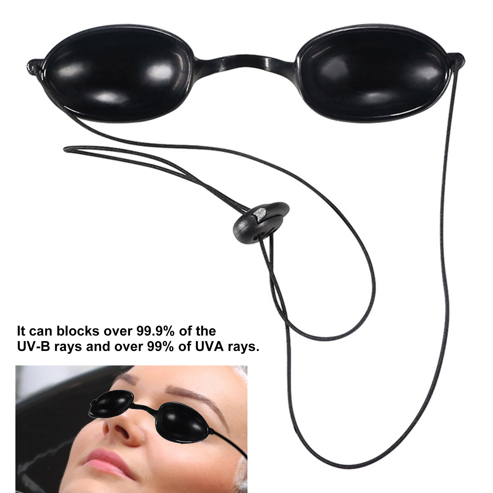 Protective Eye Mask Eyeshield Flexible Tanning Bed Goggles Eye Protection UV Glasses Portable Black Glasses P