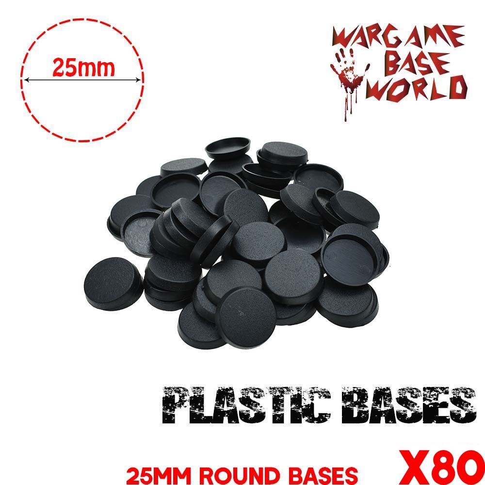 Gaming Miniaturen bases 80 stks 25mm ronde plastic bases