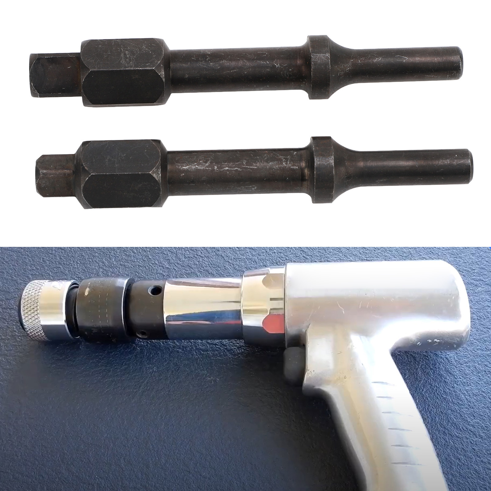 Juego de interruptor de perno neumático, 2 uds., 37315, 3/8 pulgadas, 1/2 pulgadas, broca de martillo neumático para extracción de pinza de sujeción de rodamiento
