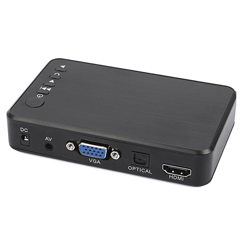 Hdd Media Player 1080P Usb Externe Hdd Media Speler Met Vga Sd Ondersteuning Mkv H.264 Rmvb Wmv Media Player: black