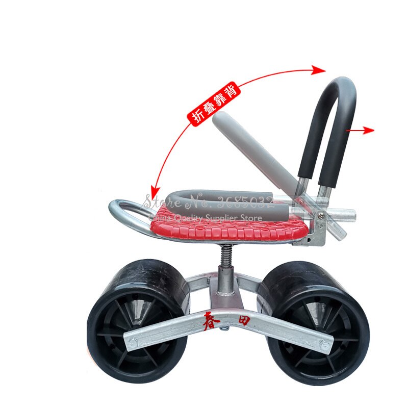 Firm iron Garden cart tool Planting pickingstool Comfortable PU sponge seat Pad Moving work chair with wheelsGarden Supplies