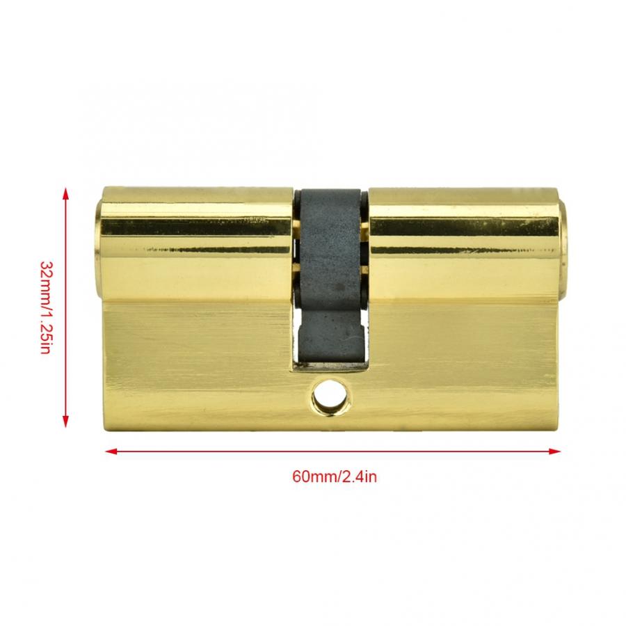 60mm Copper Dual Open Lock Cylinder Anti-theft Door Lock Cylinder with Keys Copper Lock Cylinder