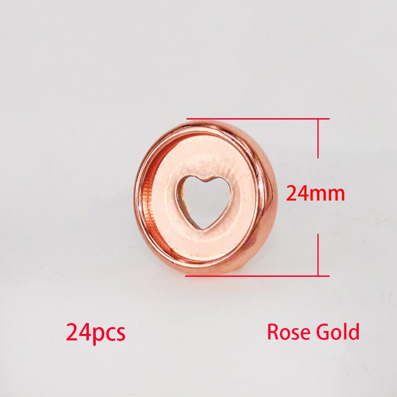 24Mm Paddestoel Discs Bindmiddel Notebook Bindmiddel Ring Hartvormige Binding Discs Binding Ring Diy Planner Accessoires Schoolbenodigdheden: Rose Gold-24pcs