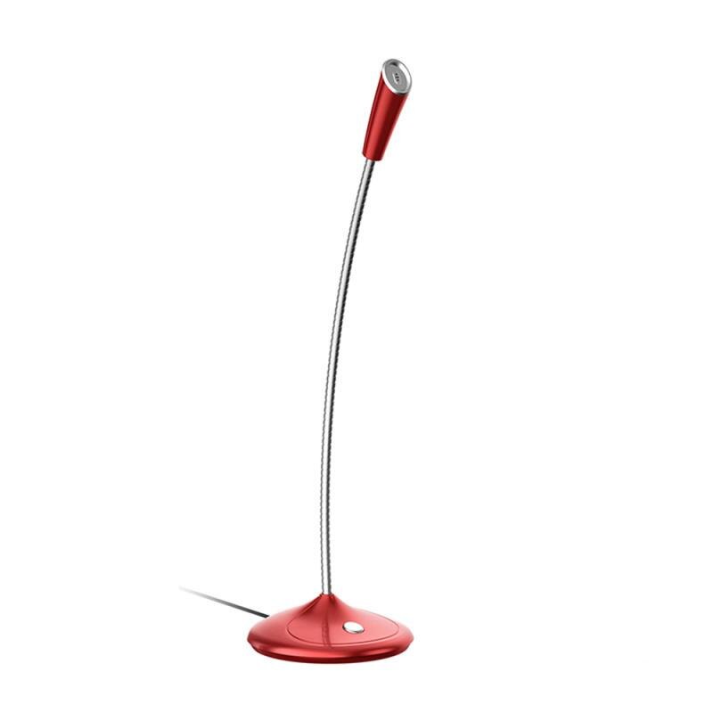 For Desktop PC USB Laptop Microphone Mini Studio Speech Microphone Stand Mic With Holder: Standard  red