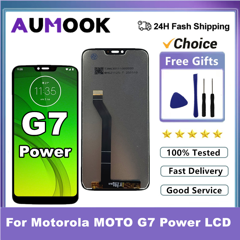 Ecran lcd de 6.2 " pentru motorola moto  g7 power, ansamblu digitizor tactil cu  xt1955 xt1955-4 ecrane și cadru de înlocuire