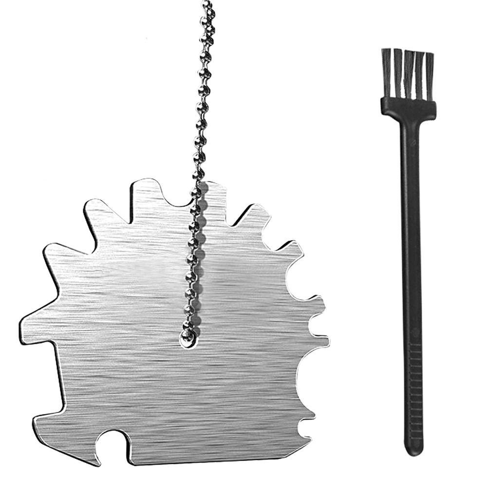 Barbecue Grill Schraper Roestvrij Stalen Rooster Grill Schraper Lichtgewicht Draagbare Barbecue Grill Schraper Cleaner Tool: Default Title