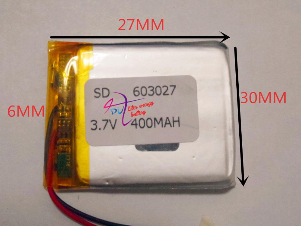 Beste batterij Maat 603027 3.7 V 400 mah 602730 lithium-polymeer Batterij met Bescherming Boord Voor Bluetooth Digitale Producten