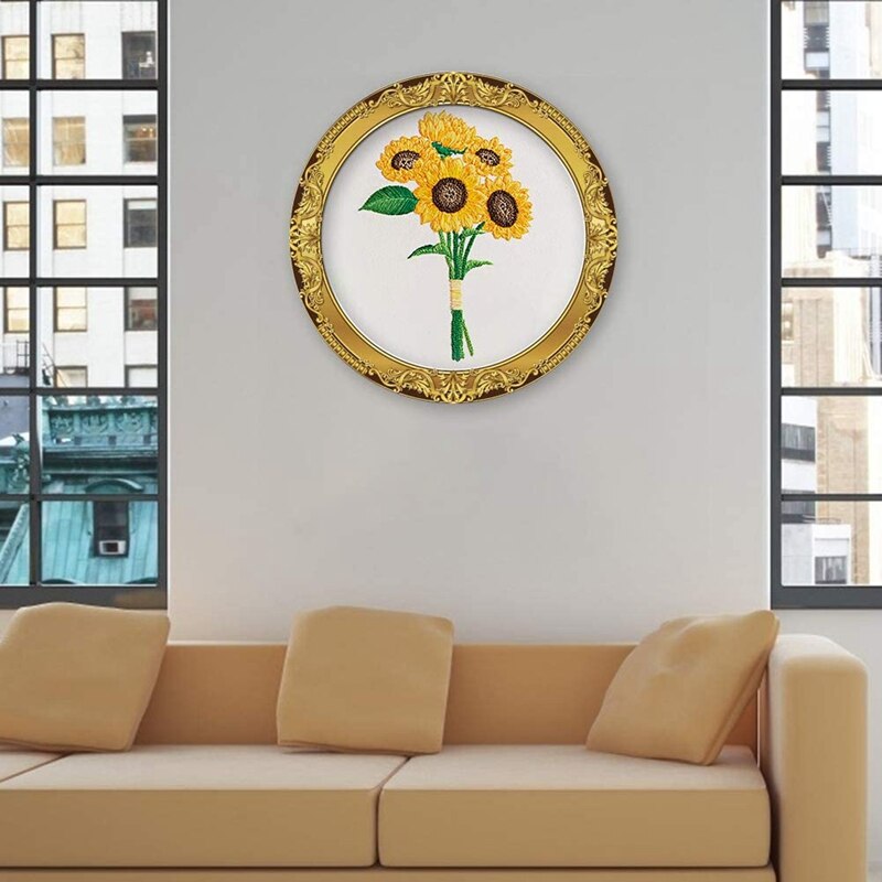 Range of Embroidery Starter Kit Stamped Embroidery Kit Embroidery Cloth with Pattern, Bamboo Embroidery Hoop