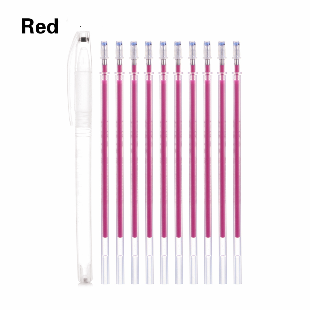 1Set Heat Fade Out Fabric Markers Located Pencil High Temperature Disappear Marker Pens Sewing Drawing Lines Copybook Practice: Red