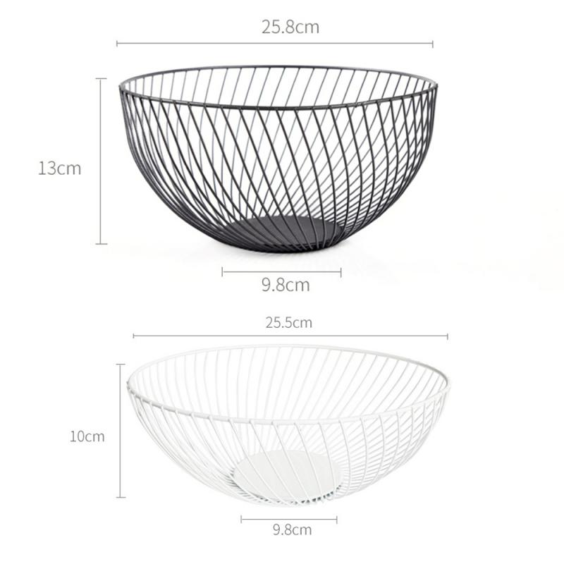 Cesta redonda para fruta de Metal estilo nórdico, cuenco recto Slash S/L para cocina, mesa de comedor, decoración para conservación de alimentos snacks