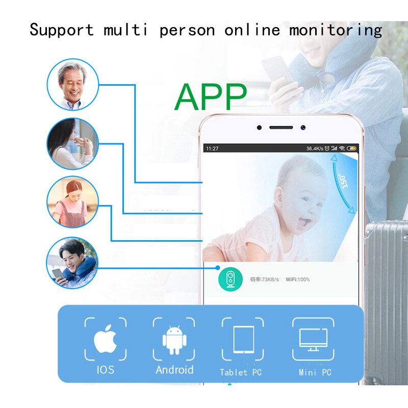 Newst Draadloze Digitale Video Babyfoon Babyfoon Met Camera Ondersteund Uw Mobiele Telefoon Management Baby Cay Alarm