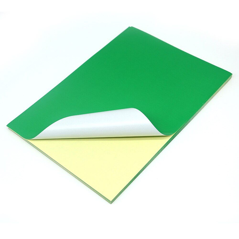Colorful a4 Paper Self-adhesive Printer Paper Writable A4 Stickers: Green
