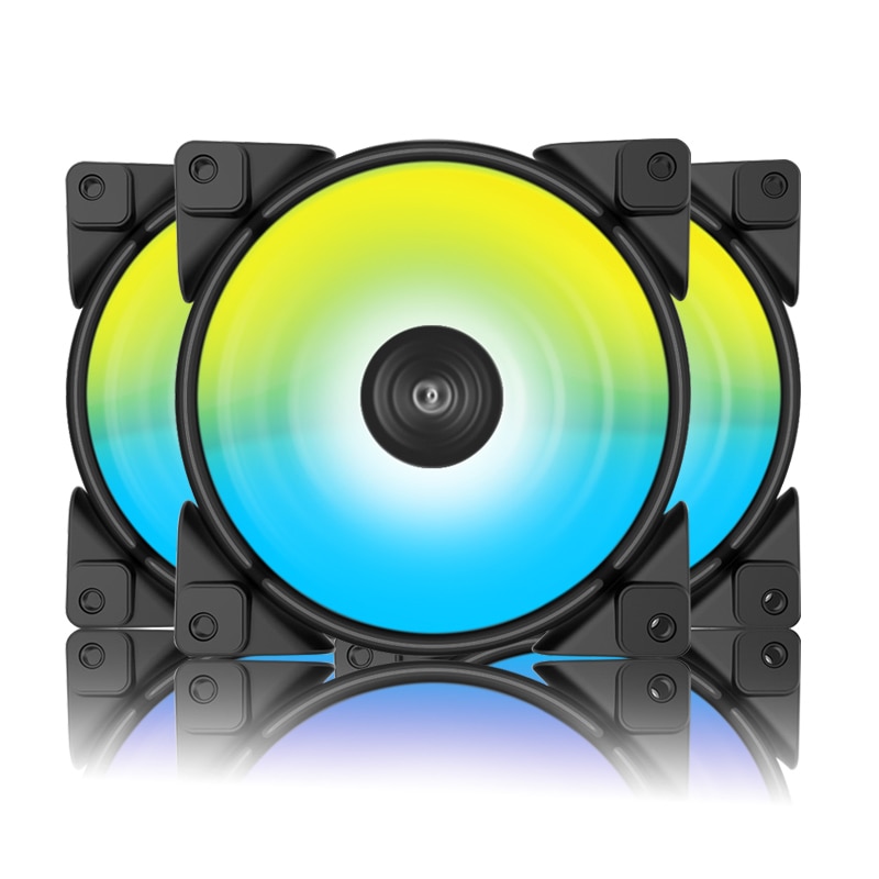 Pccooler 3/Pack HALO RGB Fan 12cm 12V＆5V FRGB 3pin＆4pin PWM Quiet Cooling Fans 120mm RGB Fan For CPU Cooler Liquid Cooling