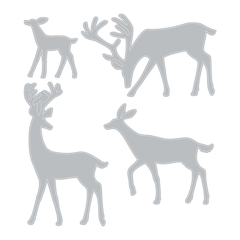 Christmas Reindeer Metal Cutting Dies and Animal Elk Background Die Scrapbooking For Crafts Card Making no Stamps Sets: Default Title