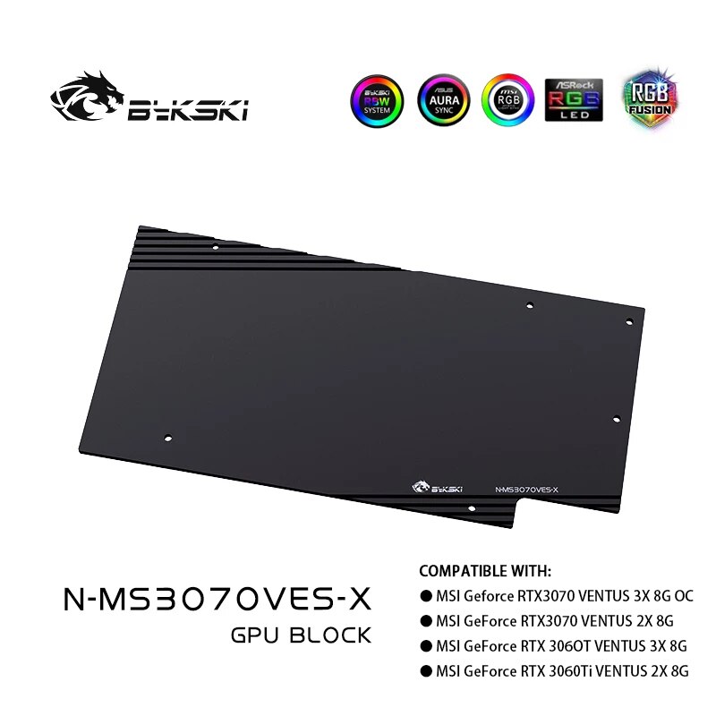 Bykski 3060 3070 3080 3090 GPU Wasser Kühlung Backplate, Vollständige Palette Von Grafikkarte Backplane, VGA Wasser Block Backplates: N-Frau3070VES-X Platte