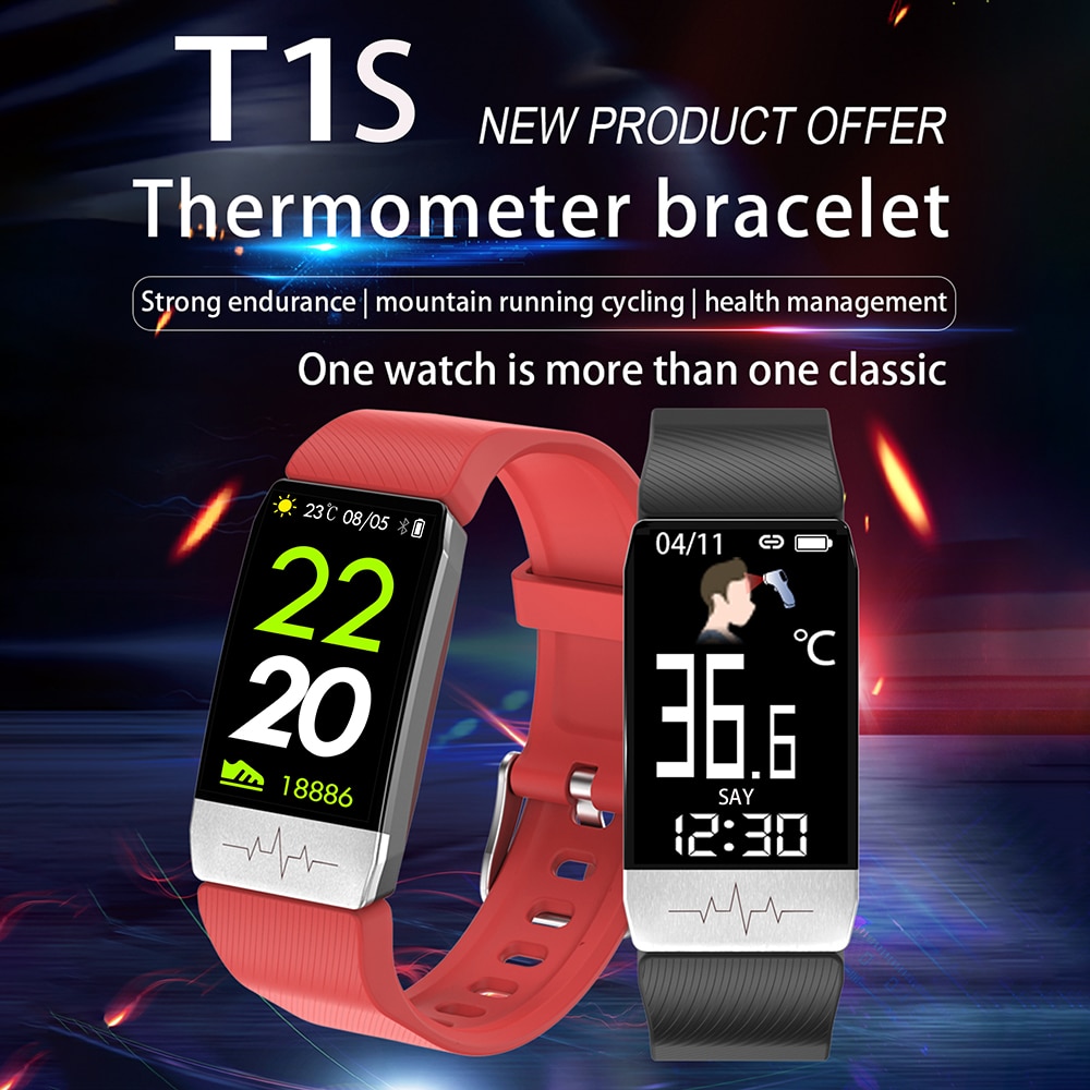 Op voorraad! lichaamstemperatuurmeting slimme armband hartslagmeter sporthorloges slimme band  ip67 waterdichte smartwatch