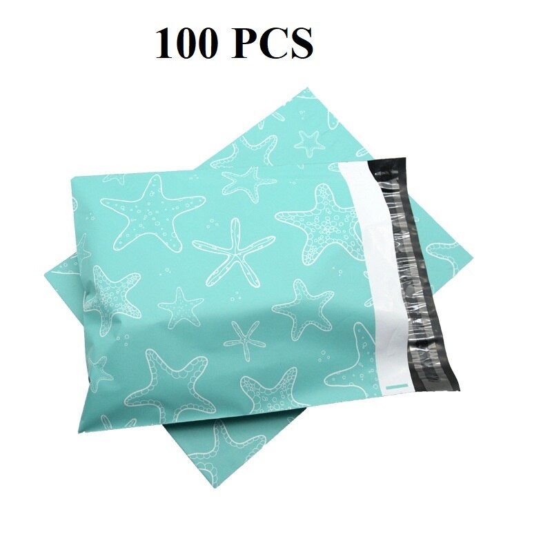 Bags 26 Cm × 33 Cm Enveloppen 10.24 Inch × 12.99 Inch Tassen Self Sealing Mailing Enveloppen kleurrijke Poly Mailer: Starfish 100 PCS