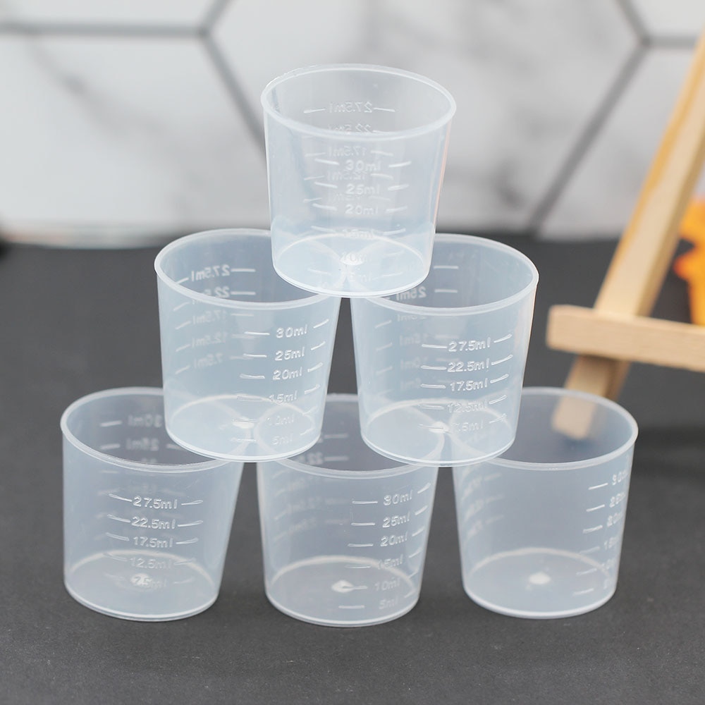 20/50 Pc 30 Ml Clear Plastic Liquid Maatbekers Afgestudeerd Laboratorium Test Cilinder Met Schalen Voor Diy Siliconen hars Mold Tool