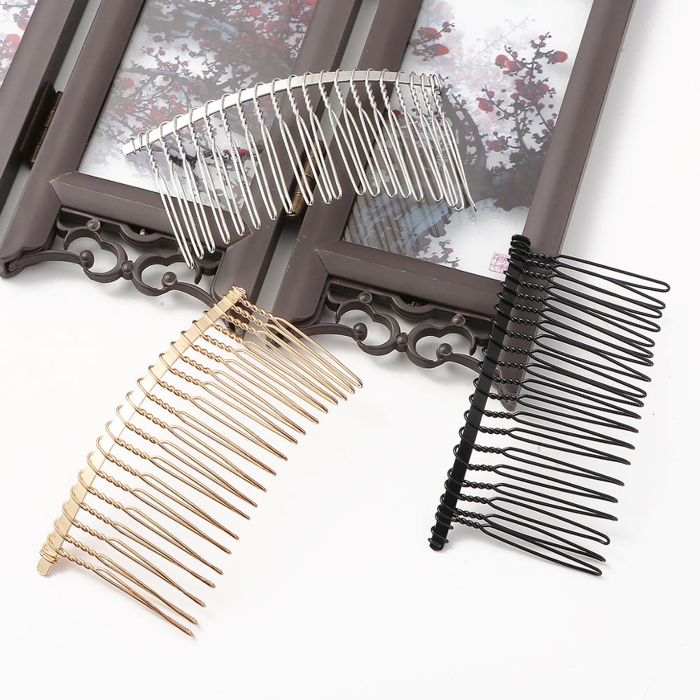 Peine de temperamento con Clip de Metal para el pelo, 20 dientes, largo, Pin para el pelo, joyería de boda personalizada, accesorios para el cabello, 1/5 Uds.
