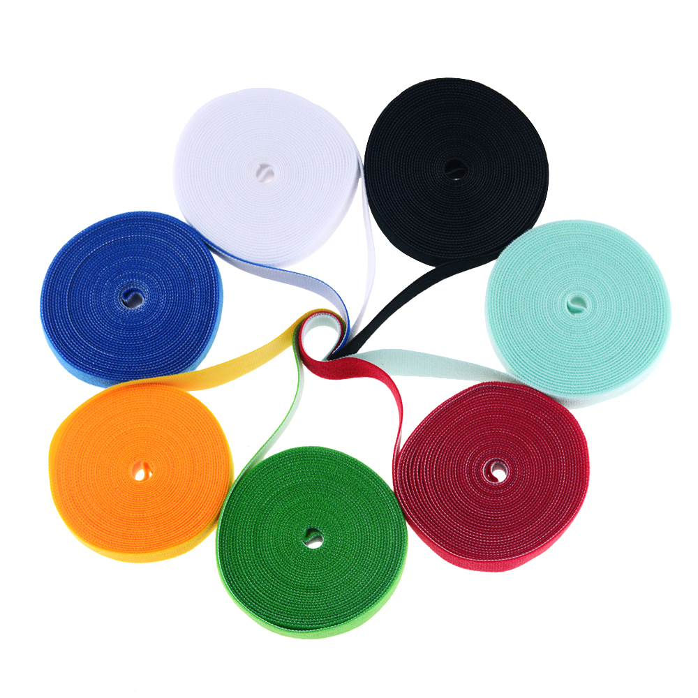 5M/Roll 2 Cm Breedte Plastic Magic Zelfklevende Tape Terug Naar Klittenbandsluitingen Diy Nylon Kabel clip Ties Wire/Desktop Management